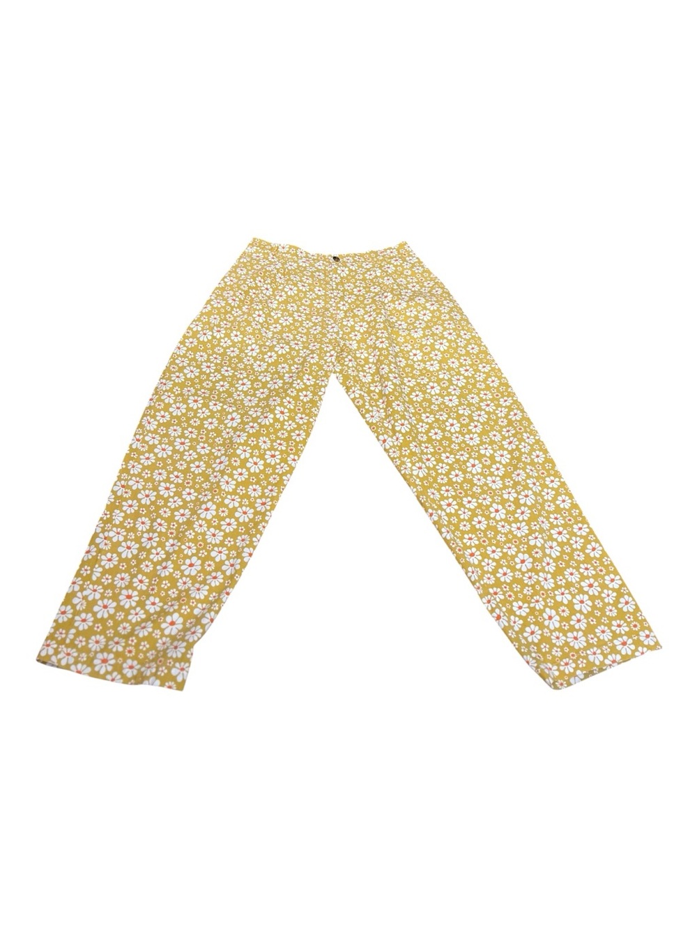 BIG BUD PRESS Lazy Daisy Yellow White Boho Festival Work Pants 100% Cotton XL - Picture 2 of 13